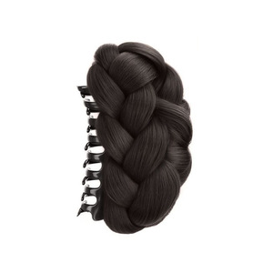 Perruque chignon tressé à clipser en fibre haute température, cheveux réalistes pour chignon de mariage - Product Image 2