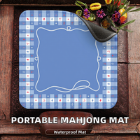 Tapis de mahjong américain en caoutchouc, résistant à l'eau, antidérapant, silencieux, portable, pliable, sac de rangement, table de mahjong de 31,5 pouces