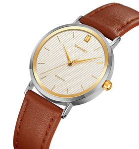 นาฬิกาข้อมือผู้หญิง SKMEI 2568 ดีไซน์หรูหรา สไตล์ลำลอง ระบบควอตซ์ ตัวเรือนโลหะผสม สายหนัง กันน้ำ 3 บาร์ พร้อมกล่องของขวัญ - Product Image 3