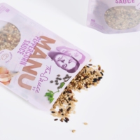 Sachet d'emballage alimentaire en PE de qualité alimentaire avec fenêtre, personnalisable, pour assaisonnements et condiments, à fond plat