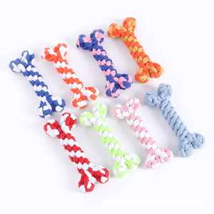 Juguetes masticables para perros personalizados al por mayor, juguetes de cuerda interactivos de hueso de algodón de lujo duraderos para perros pequeños - Product Image 1