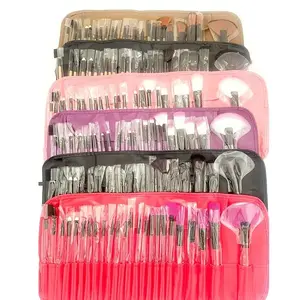 Chinese Suppliers Plastic Handle Makeup Brush For Daily Makeup And Travel Synthetic Hair 24Pcs Makeup Brush Set With Bag