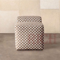 Poufs Ottoman en Tissu Velours Moderne avec Mousse, Vente en Gros Directe Usine Chinoise pour Salon