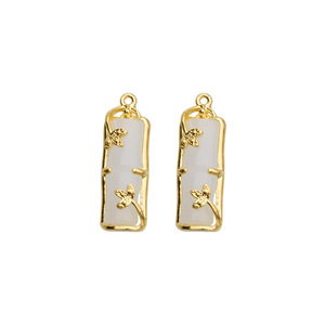 Pendentifs en bambou, alliage plaqué jade vert et blanc, composants de bijoux DIY pour boucles d'oreilles, bracelets, colliers - Product Image 5