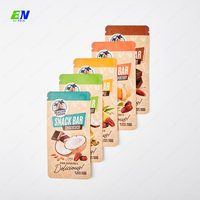 Pochette d'Emballage pour Crème Glacée en Papier Kraft Imprimé Numériquement, Écologique, Biodégradable et Compostable, avec Fermeture Zip et Laminée
