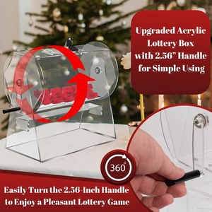 Trasparenza personalizzata scatola della lotteria in acrilico Lucite tamburo della lotteria con manico per Bingo lotteria <span class=keywords><strong>Tombola</strong></span> Home Office Party Club - Product Image 5