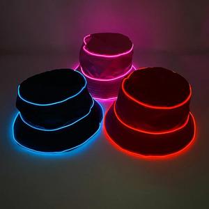 Luminous Neon LED Glowing Solid Color Fashion <b>Bucket</b> <b>Hats</b> <b>Men</b> Women Hip Hop Panama Fisherman Flashing Light up <b>Hat</b> - Product Image 2