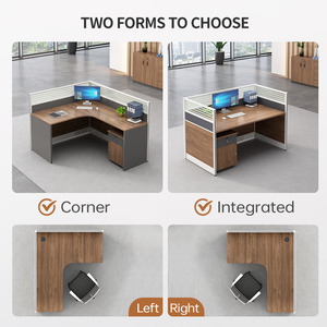 Escritorio modular para personas de 4 y 6 plazas, estación de trabajo de oficina abierta, sillas y mesas, cajón de oficina con mesa, particiones de oficina - Product Image 2