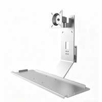 Support mural réglable en hauteur pour moniteur, en alliage d'aluminium, avec plateau pour clavier, pour écrans de 13'' à 27'', rotation à 360°
