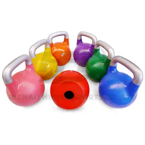 Kettlebell per sollevamento pesi per allenamento della forza campane per bollitore da competizione in acciaio colorato Kettlebell in ghisa economico regolabile