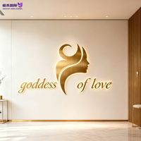 Enseignes murales 3D en acier inoxydable avec rétroéclairage LED Halo, enseignes lumineuses 3D IP65 pour la décoration de la maison, de l'hôtel et du bureau