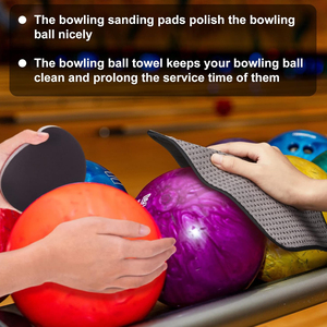 Lot de 6 + 1 kits de nettoyage de boules de bowling jetables avec essuie-mains à séchage rapide et tampon de polissage rond - Product Image 4