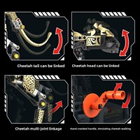 K96238 Ensemble de blocs de construction en plastique ABS de plus de 700 pièces, modèle animal guépard - Jouet éducatif pour les 7-14 ans, unisexe, idéal pour les fêtes