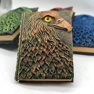 Großhandel anpassbare Logo Notebook Eagle Effigy Retro-Stil Relievo Planer Imitation Leder Cover Journal - Product Image 4