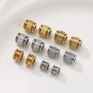 Stainless Steel Spacer Beads <b>Small</b> Size Embossed Pattern DIY Jewelry Accessories For Bracelets Necklaces Leather Cords - Product Image 3