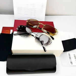 <span class=keywords><strong>Occhiali</strong></span> da <span class=keywords><strong>Sole</strong></span> di Lusso Trendin per Donna, Protezione UV400, <span class=keywords><strong>Occhiali</strong></span> da <span class=keywords><strong>Sole</strong></span> con Logo Senza Montatura e Taglio Diamantato per Uomo - Product Image 3