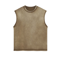 Débardeurs Homme Vintage à Logo Personnalisé, Débardeurs de Sport Délavés à l'Acide pour Entraînements Stylés et Confortables