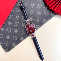 Correa de Reloj XCTSW 2026 Nueva con Brillantes, de Cuero de Poni, Unisex, Correa de Cuero Genuino, Estilo Deportivo, Hebilla Plegable Compatible