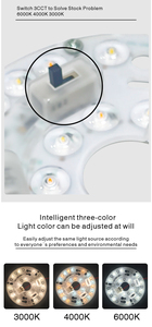 Ce ETL giấy chứng nhận 15W 3cct chuyển đổi ánh sáng Trần mô-đun 230V tuôn ra gắn bảng điều khiển ánh sáng mờ Modulo de luz Para techo - Product Image 2