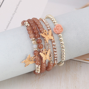 Offerta Speciale Bracciali da Donna Set Boho con Charms a Farfalla, Perline di Vetro e Pietre di Moda Fatti a Mano - Product Image 2