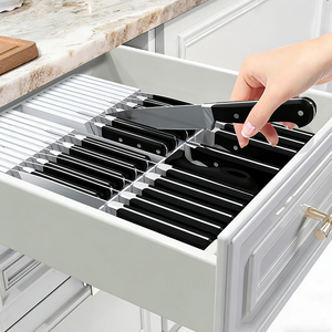 Porte-couteaux en plastique de luxe haut de gamme, organisation et rangement d'outils de cuisine, peut être placé dans les tiroirs - Product Image 1