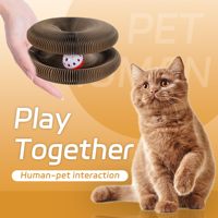Grattoir à chat écologique en carton ondulé rond de grande taille pour la vente en gros – Jouet pour chat pour aiguiser les griffes
