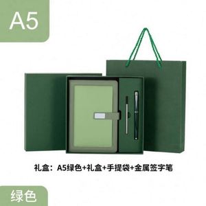 Business Notebook Gift Set USB Pen Custom 2024 Deluxe PU Promotion Hardcover Leather PP <b>A5</b> Loose-Leaf Planner 1kg High Quality - Product Image 2