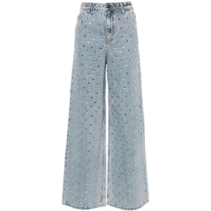Jean <span class=keywords><strong>taille</strong></span> <span class=keywords><strong>basse</strong></span> pour <span class=keywords><strong>femme</strong></span>, coupe droite ample, denim délavé vintage, entièrement orné de strass, style streetwear sexy, look décontracté - Product Image 5
