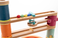 Wood Marble Run Game Ball Race Track Kit Construction Toys Spiral Building Blocks Set Wooden Marble Run