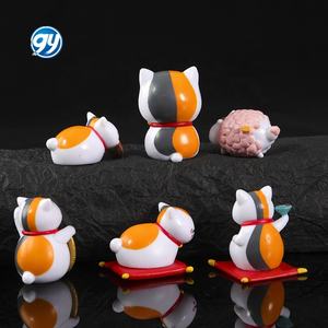 6 uds gato maestro figura Anime dibujos animados gatito muñeca juguete Mini paisaje ornamento - Product Image 5