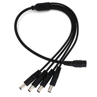 Câble Répartiteur d'Alimentation 12V DC5521 Femelle vers 4 Mâles, Connecteur DC5.5*2.1mm, Câble Répartiteur d'Alimentation pour Utilisation en Instrumentation