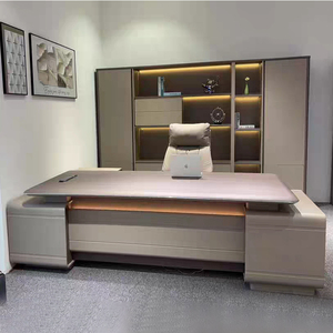 Modern Minimalist L-Shaped Executive <strong>Desk</strong>, CEO Manager Office <strong>Large</strong> <strong>Desk</strong>, High-End Business Office <strong>Desk</strong> - Product Image 5