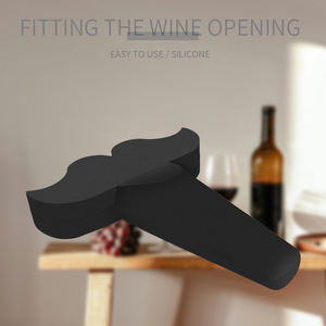 Tappo per Vino a Forma di Barba Nera, Sigillante Sottovuoto, Sicuro e Antigoccia per Uso Domestico - Product Image 2