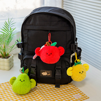 Jouets en peluche créatifs et mignons en forme de fruits, porte-clés en peluche, pomme, avocat, kiwi, porte-clés en forme de nourriture, pendentif pour sac, jouets en peluche