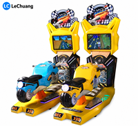 Nouvelle Machine de Jeu Interactif de Course de Moto pour Enfants, Construction en Métal, Plastique et Acrylique, pour Intérieur, en Anglais