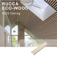 Paneles Decorativos de Techo Falso de Madera Compuesta de PVC para Interiores, Diseño de Salón, Forma de Tira, Paneles de Techo