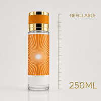 Flacon de parfum vide personnalisé 250 ml en verre bordeaux style arabe avec bouchon doré, flacon atomiseur rechargeable en gros
