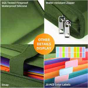 12-Pocket Expandable Zipper <b>Folder</b> Fireproof Accordion <b>File</b> Organizer with Tabs for Efficient Document Management - Product Image 4
