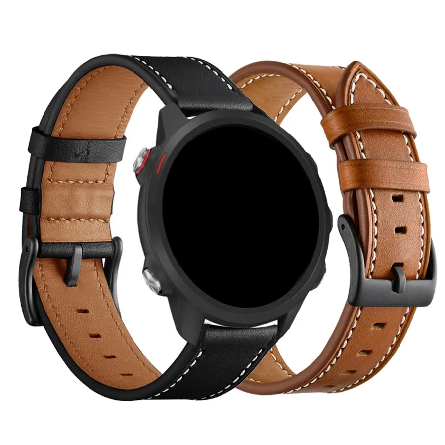 Genuine Leather Watch band for Garmin Forerunner 245/Vivoactive 3/vivomove HR Smart Watch Strap Forerunner 645 Sport bracelet