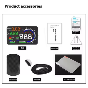 Affichage tête haute A8 OBD <span class=keywords><strong>Mini</strong></span> LED 5,5 pouces Surveillance de la vitesse <span class=keywords><strong>HUD</strong></span> avec alarme de survitesse Compatibilité universelle pour les lecteurs de voiture - Product Image 4
