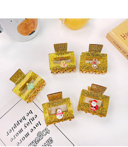 Kızlar için noel kaliteli mini saç pençe klipsleri akrilik kare saç pençe 5 cm saç aksesuarları - Product Image 4