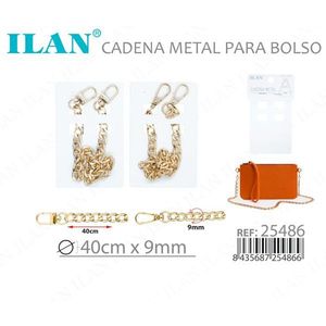 Cadena metálica ILAN para bolso de mano, 40 cm x 9 mm, color dorado, accesorio para bolso - Product Image 3