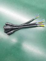 Conector Circular JH Brand M16 de 3 Pines IP68, Cable de Nylon/PVC de 15 cm, Contactos de Aleación de Cobre Chapados en Oro, Sensor Impermeable LED, 15A