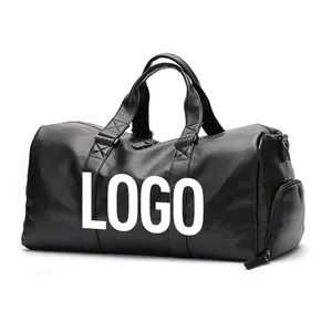 Vietnam Factory Outdoors Trip Travel Bag for Men Premium PU Leather Wet Dry Gym Sport Duffel Bag with Shoe Compartment