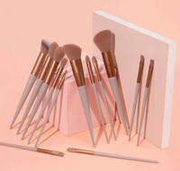 Ensemble professionnel de 13 pinceaux de maquillage avec pinceau pour fard à paupières, poudre libre, fond de teint, blush, anticernes et pinceau éventail - Kit complet d'outils de maquillage
