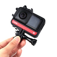 Cadre de protection Takenoken avec double support de chaussure froide accessoires DSLR boîtier Cage pour caméra de sport Insta 360 ONE R Action