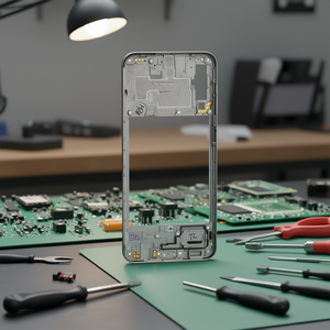 Pour Samsung Galaxy A50 2019, boîtier arrière en métal, cadre argenté, pièce de rechange - Product Image 3