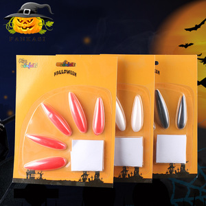 Faux ongles noirs pour Halloween, 10 pièces, longs et pointus, accessoires de costume de sorcière et de vampire, accessoire de maquillage en plastique - Product Image 2