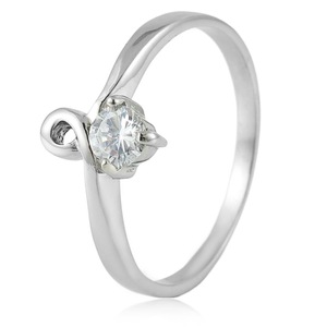 yunnique Stainless Steel Ring With Swirling <b>Diamond</b> <b>Simulation</b> Women's Wedding Band Silver Color Claw Setting Geometric Design - Product Image 1