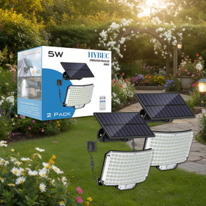 Projecteur LED solaire extérieur Hybec 5W, lot de 2 avec télécommande pour l'éclairage de jardin - Product Image 3